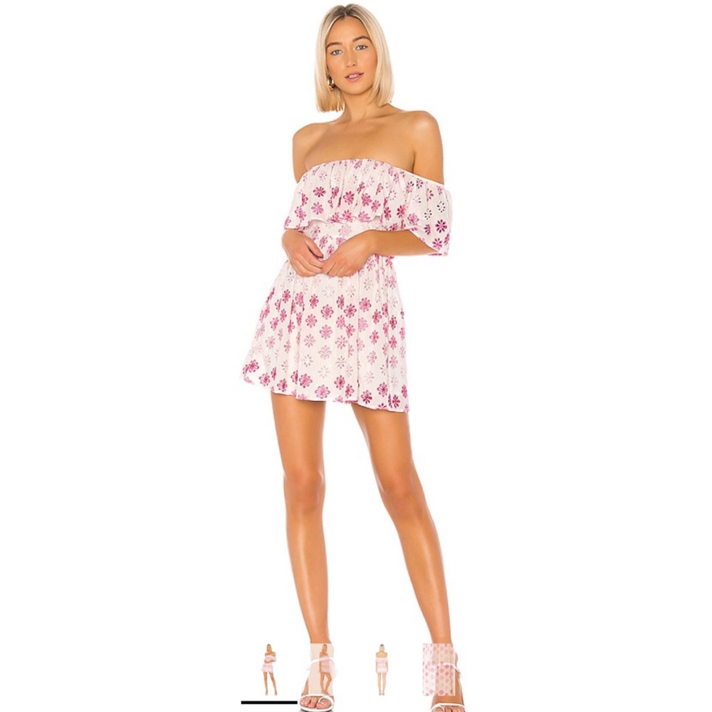 Lovers + Friends Dream Vacay Dress in White & Pink